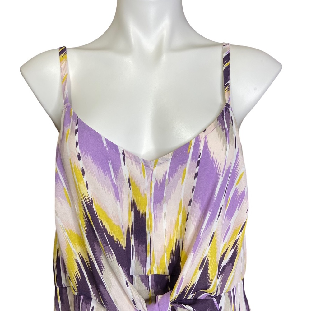 TORRID Peplum Tank Top Georgette Tie Front Cami Abstract Size 00 - Picture 2 of 13